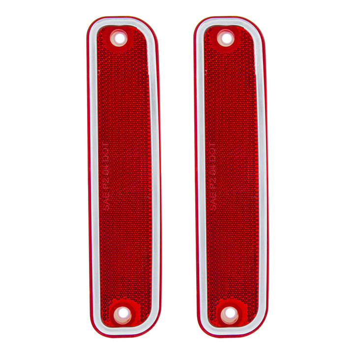 Side Marker Light With Stainless Steel Trim For 1973-80 Chevy Truck, Red Lens (Box of 2) - View 1