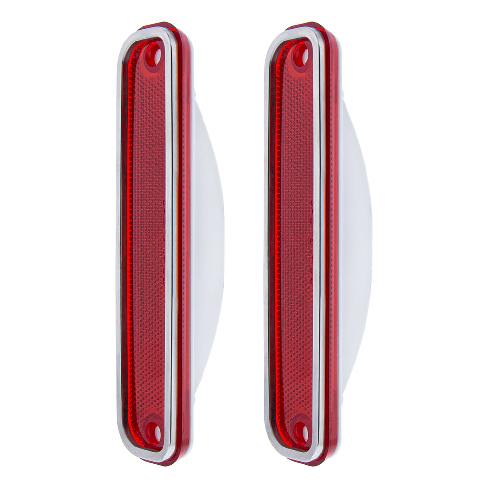 Side Marker Light With Stainless Steel Trim For 1973-80 Chevy Truck, Red Lens (Box of 2) - View 2