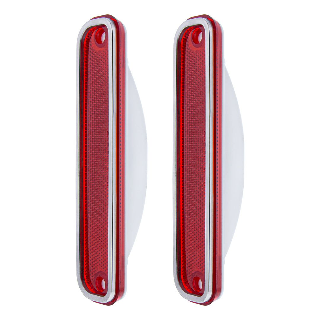 Side Marker Light With Stainless Steel Trim For 1973-80 Chevy Truck, Red Lens (Box of 2) - View 2