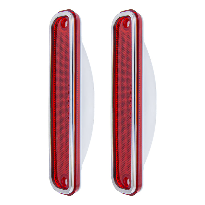 Side Marker Light With Stainless Steel Trim For 1973-80 Chevy Truck, Red Lens (Box of 2) - View 2