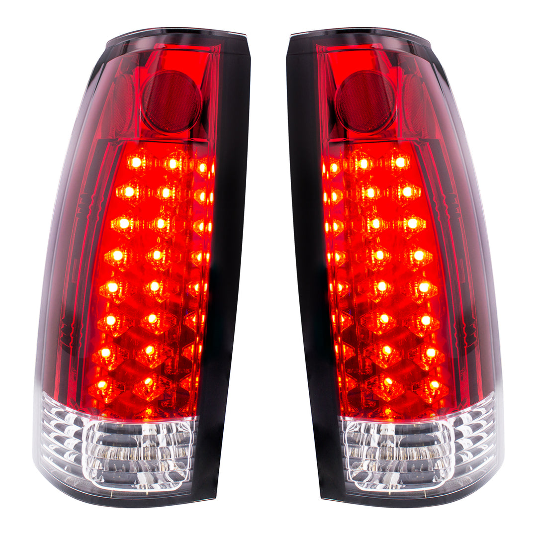 LED Tail Light For 1988-98 Chevy &amp; GMC Truck (Pair) - Red &amp; Clear Lens - View 1