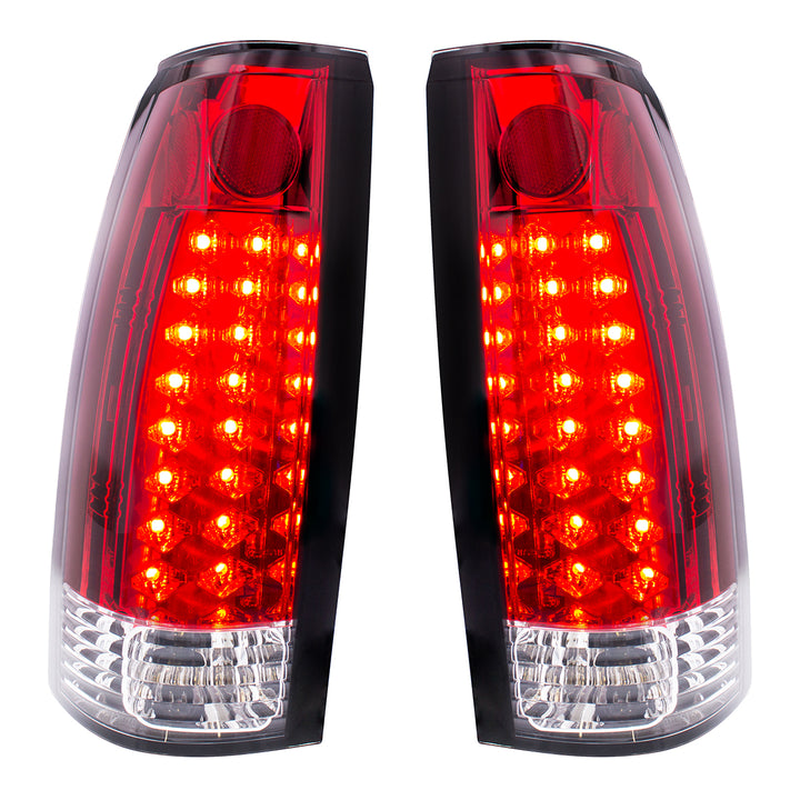 LED Tail Light For 1988-98 Chevy &amp; GMC Truck (Pair) - Red &amp; Clear Lens - View 1