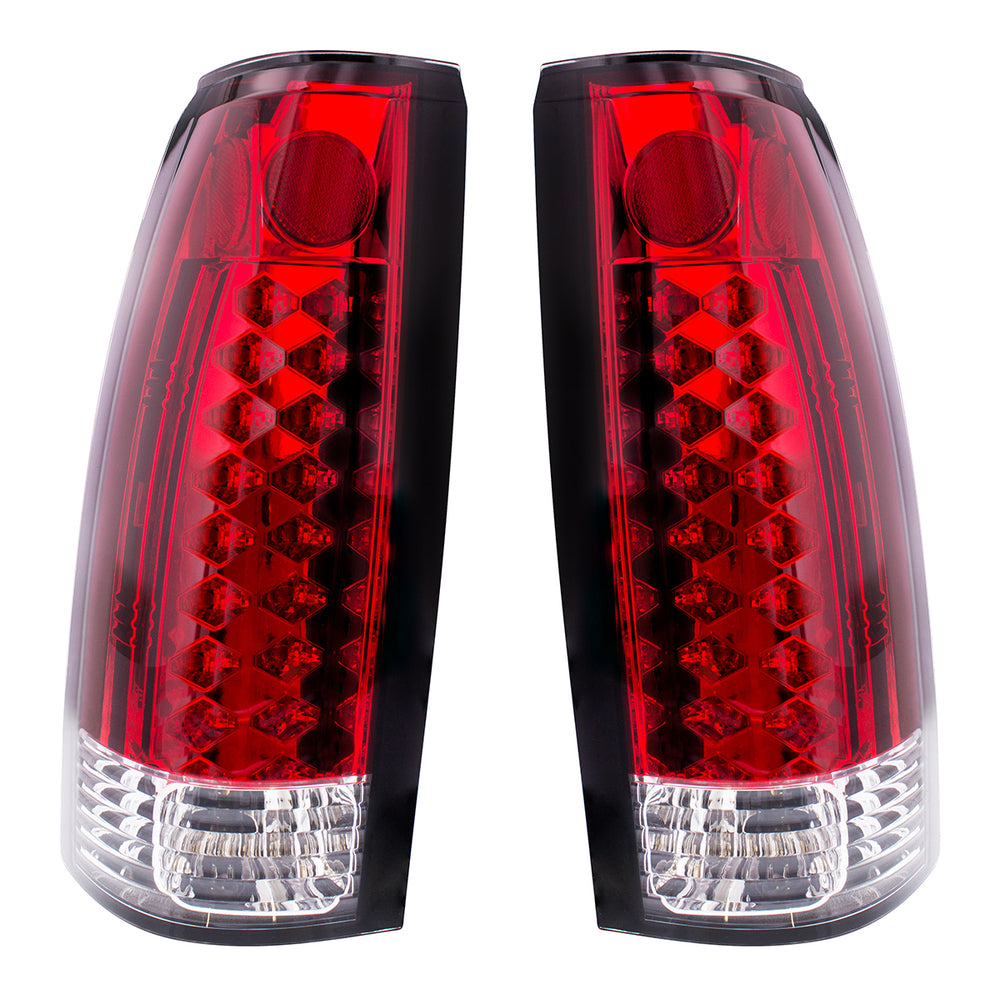 LED Tail Light For 1988-98 Chevy & GMC Truck (Pair) - Red & Clear Lens - View 2