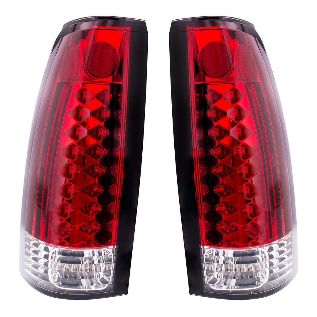 LED Tail Light For 1988-98 Chevy &amp; GMC Truck (Pair) - Red &amp; Clear Lens - View 2