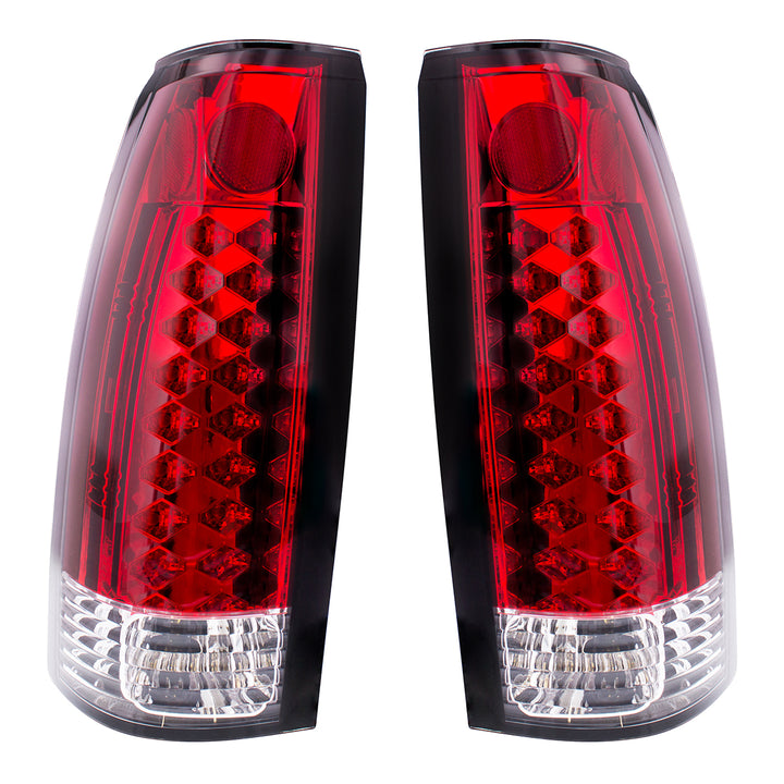 LED Tail Light For 1988-98 Chevy &amp; GMC Truck (Pair) - Red &amp; Clear Lens - View 2