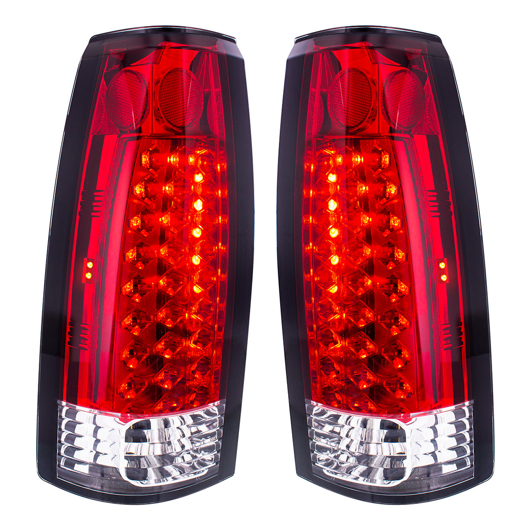 LED Tail Light For 1988-98 Chevy &amp; GMC Truck (Pair) - Red &amp; Clear Lens - View 3