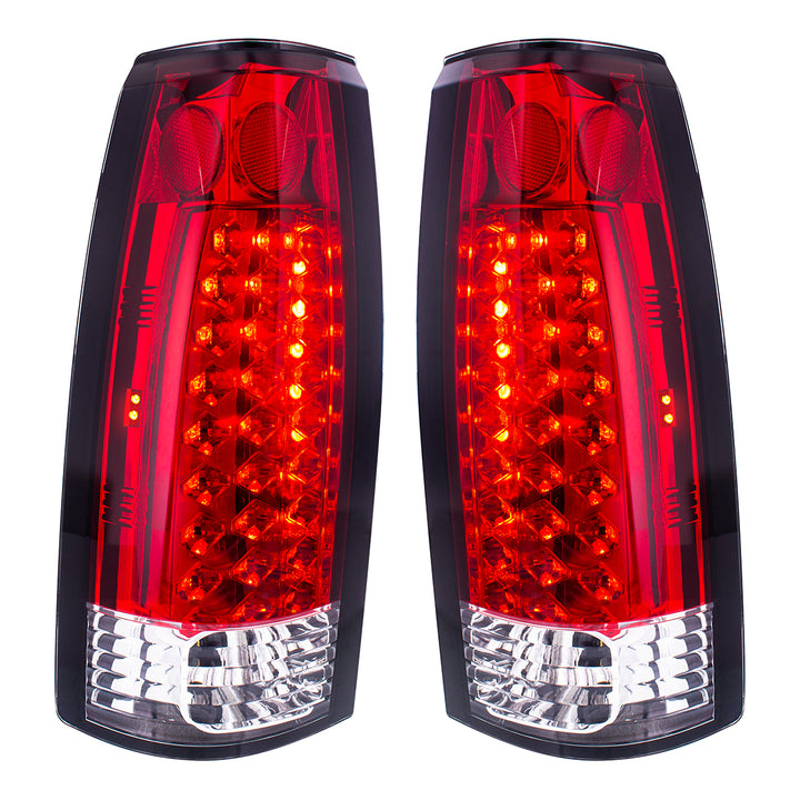LED Tail Light For 1988-98 Chevy &amp; GMC Truck (Pair) - Red &amp; Clear Lens - View 3