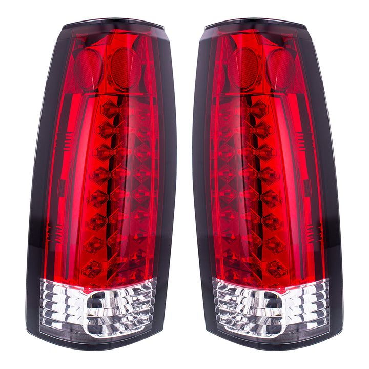 LED Tail Light For 1988-98 Chevy &amp; GMC Truck (Pair) - Red &amp; Clear Lens - View 4
