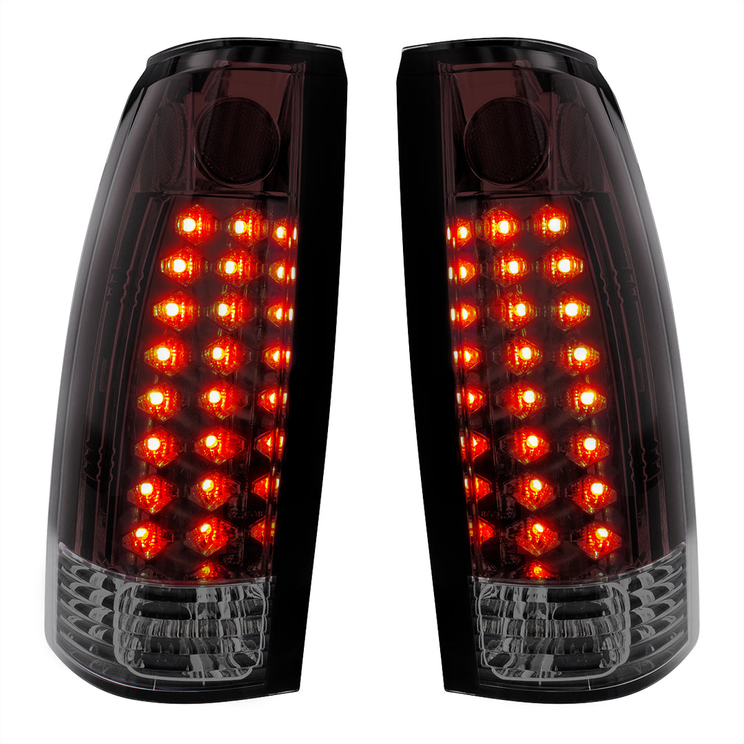 LED Tail Light For 1988-98 Chevy &amp; GMC Truck (Pair) - Smoke Red &amp; Clear Lens - View 1