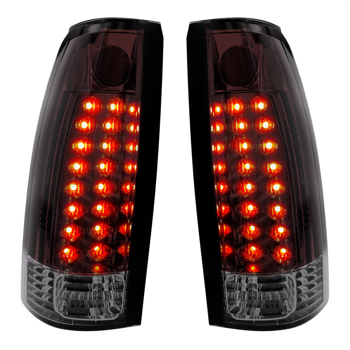 LED Tail Light For 1988-98 Chevy &amp; GMC Truck (Pair) - Smoke Red &amp; Clear Lens - View 1