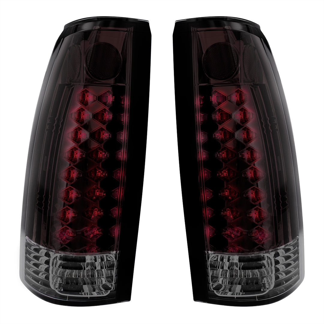 LED Tail Light For 1988-98 Chevy &amp; GMC Truck (Pair) - Smoke Red &amp; Clear Lens - View 2