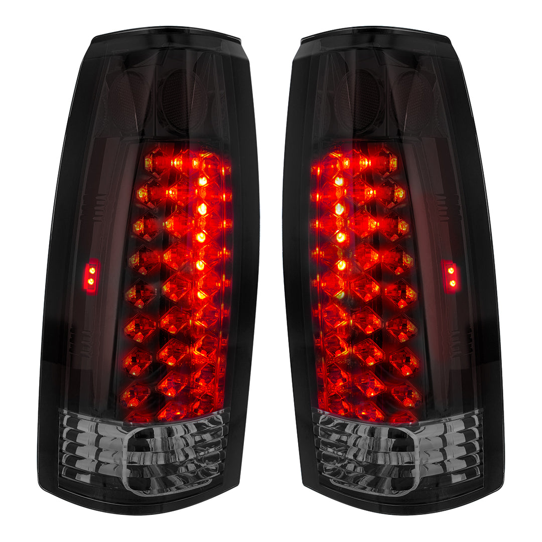 LED Tail Light For 1988-98 Chevy &amp; GMC Truck (Pair) - Smoke Red &amp; Clear Lens - View 3