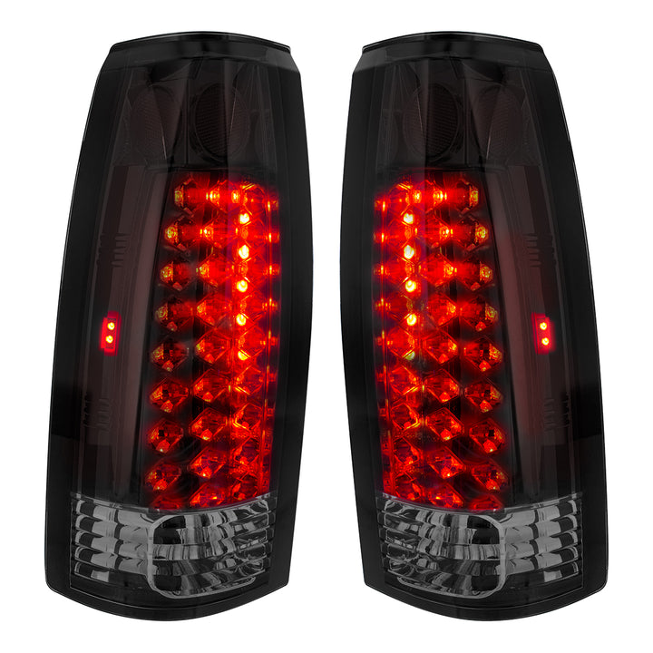 LED Tail Light For 1988-98 Chevy &amp; GMC Truck (Pair) - Smoke Red &amp; Clear Lens - View 3