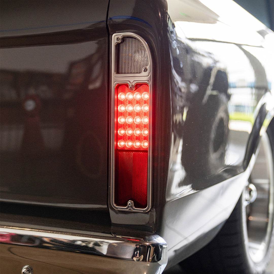Clear Anodized Billet Aluminum Tail Light Bezels For 1967-1972 Chevrolet &amp; GMC Fleetside Trucks (Pair) - View 5