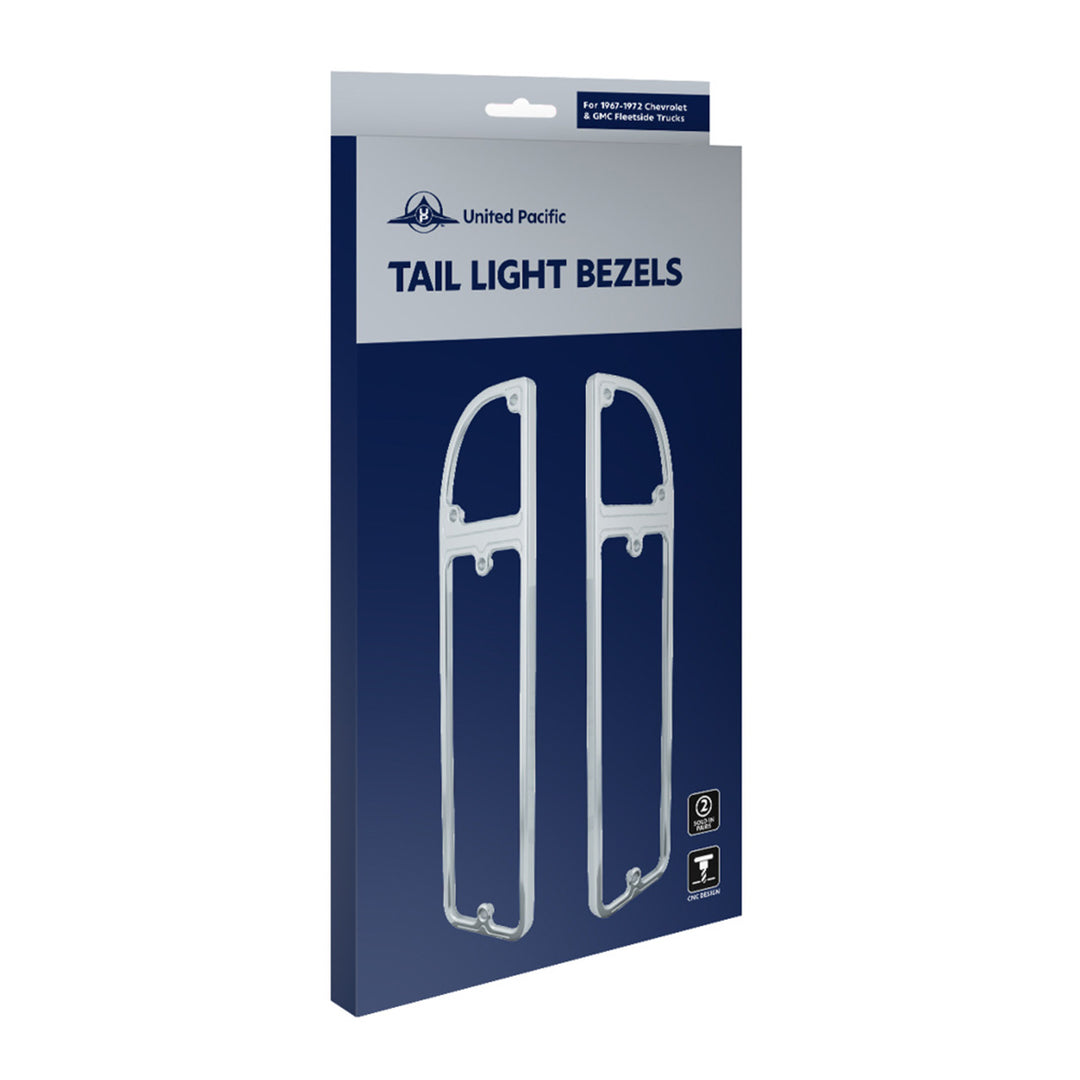 Clear Anodized Billet Aluminum Tail Light Bezels For 1967-1972 Chevrolet &amp; GMC Fleetside Trucks (Pair) - View 7