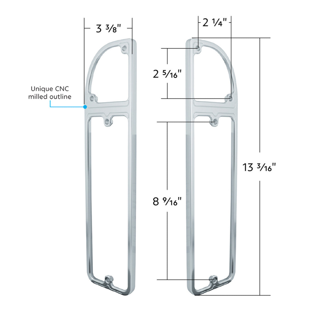 Clear Anodized Billet Aluminum Tail Light Bezels For 1967-1972 Chevrolet &amp; GMC Fleetside Trucks (Pair) - View 8