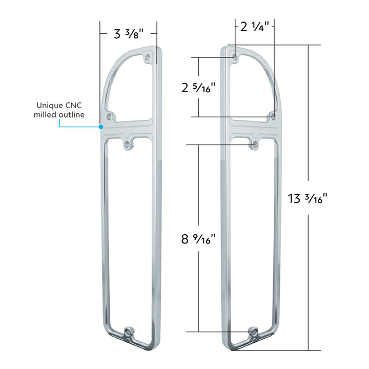 Clear Anodized Billet Aluminum Tail Light Bezels For 1967-1972 Chevrolet &amp; GMC Fleetside Trucks (Pair) - View 8