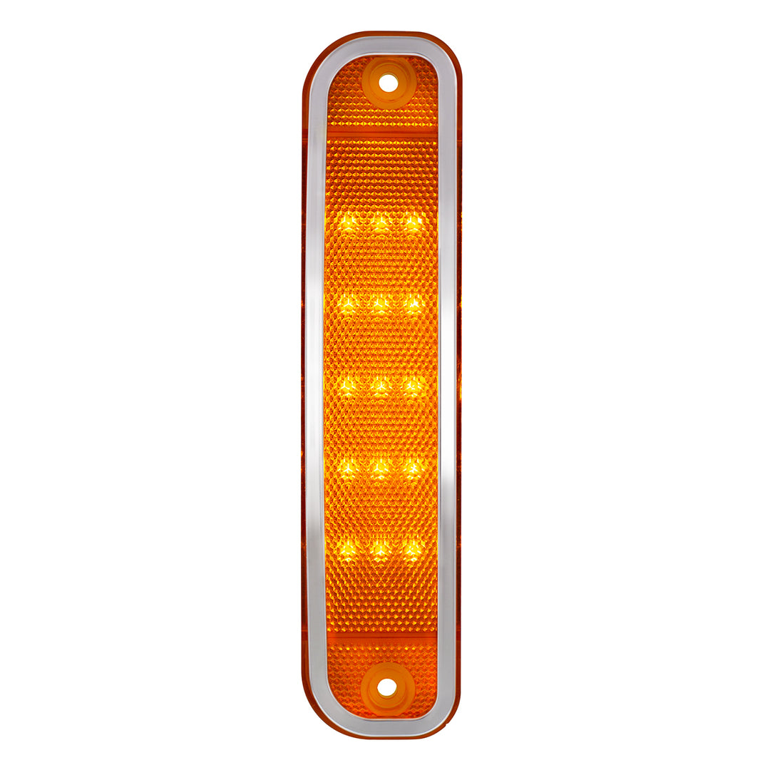 15 Amber LED Side Marker With Stainless Steel Trim For 1973-80 Chevy &amp; GMC Truck, Amber Lens - View 1