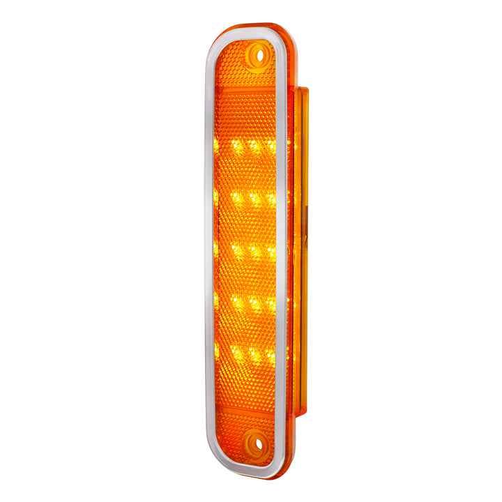15 Amber LED Side Marker With Stainless Steel Trim For 1973-80 Chevy &amp; GMC Truck, Amber Lens - View 3