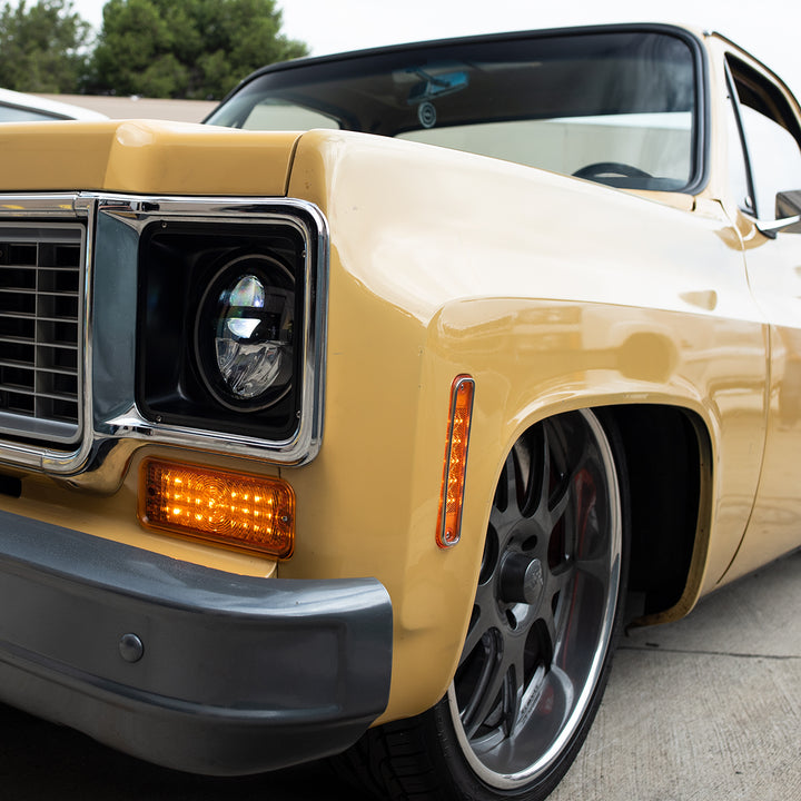 15 Amber LED Side Marker With Stainless Steel Trim For 1973-80 Chevy &amp; GMC Truck, Amber Lens - View 6