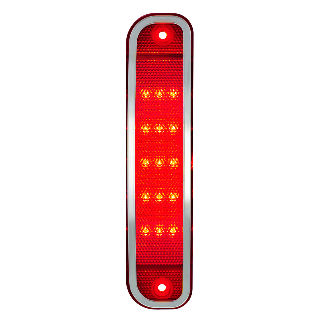 15 Red LED Side Marker With Stainless Steel Trim For 1973-80 Chevy &amp; GMC Truck, Red Lens - View 1