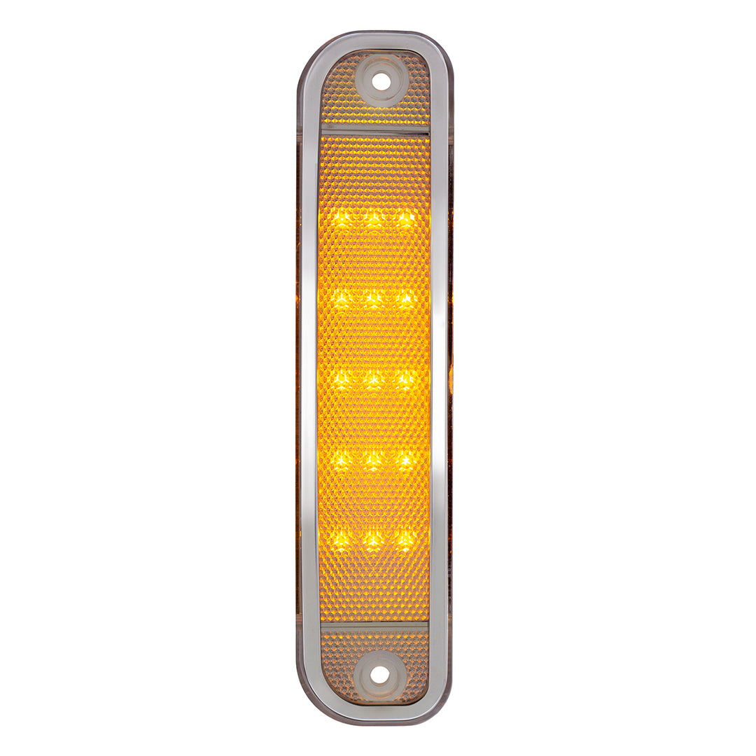 15 Amber LED Side Marker With Stainless Steel Trim For 1973-80 Chevy &amp; GMC Truck, Clear Lens - View 1