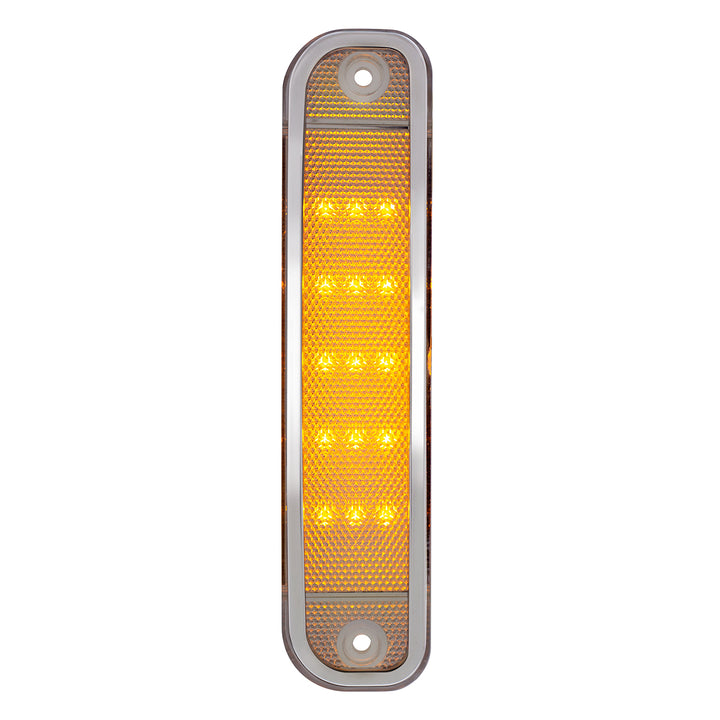 15 Amber LED Side Marker With Stainless Steel Trim For 1973-80 Chevy &amp; GMC Truck, Clear Lens - View 1