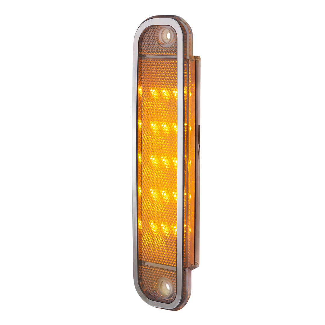 15 Amber LED Side Marker With Stainless Steel Trim For 1973-80 Chevy &amp; GMC Truck, Clear Lens - View 3