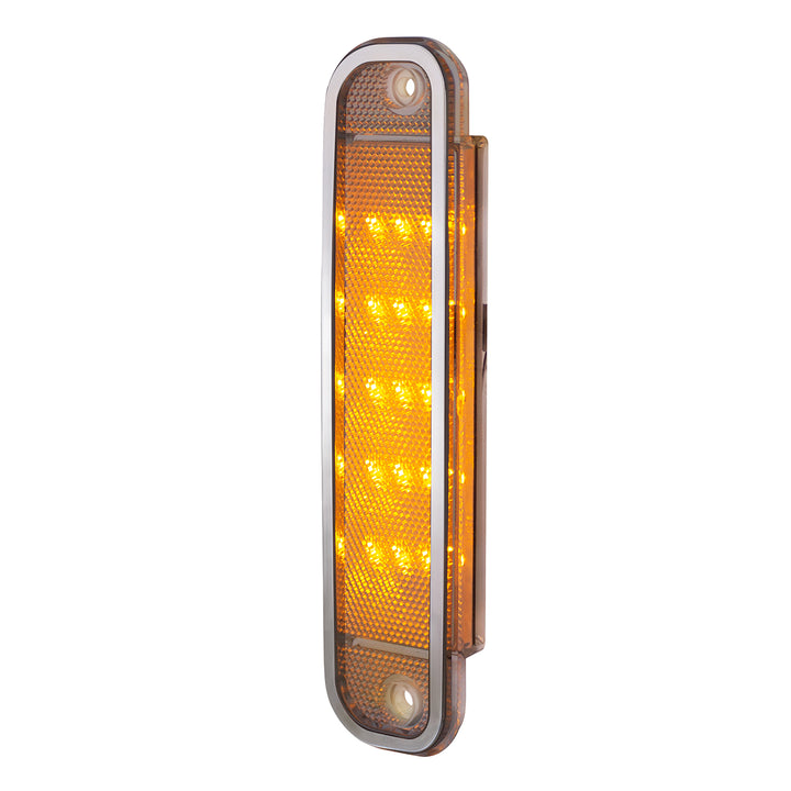 15 Amber LED Side Marker With Stainless Steel Trim For 1973-80 Chevy &amp; GMC Truck, Clear Lens - View 3