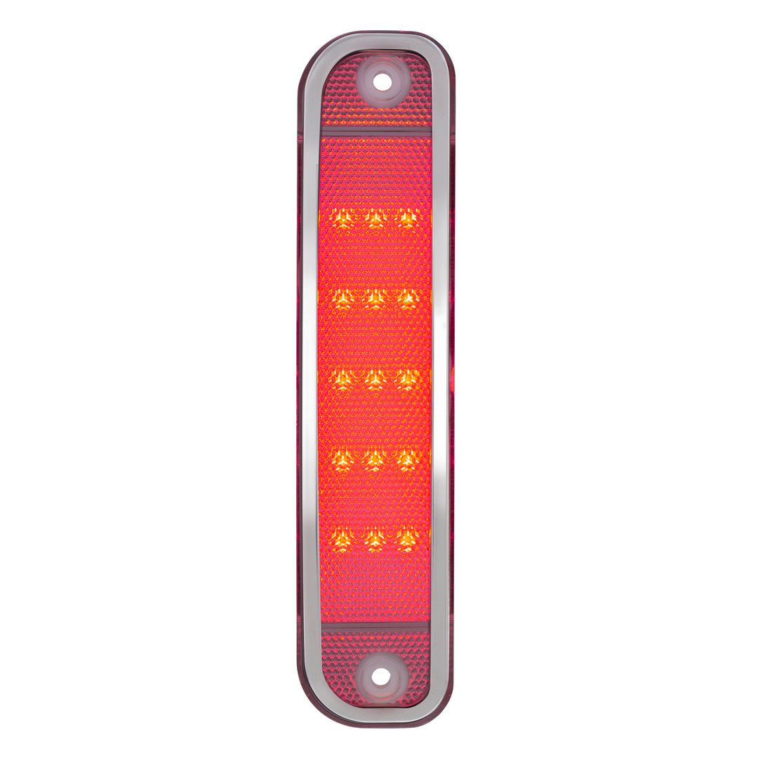 15 Red LED Side Marker With Stainless Steel Trim For 1973-80 Chevy &amp; GMC Truck, Clear Lens - View 1