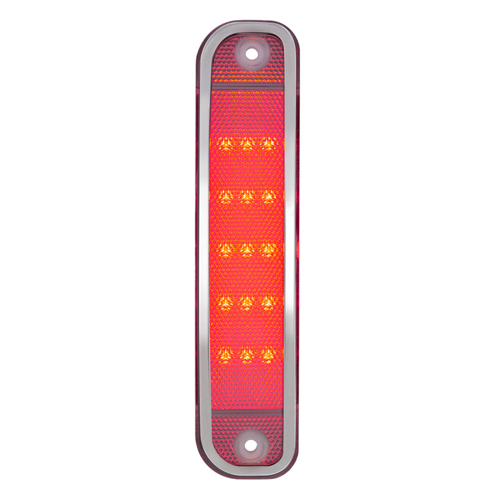 15 Red LED Side Marker With Stainless Steel Trim For 1973-80 Chevy &amp; GMC Truck, Clear Lens - View 1