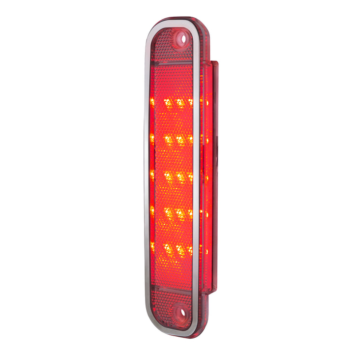 15 Red LED Side Marker With Stainless Steel Trim For 1973-80 Chevy &amp; GMC Truck, Clear Lens - View 3