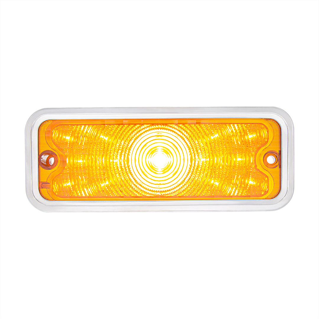 17 Amber LED Front Parking Light With SS Trim For 1973-80 Chevy &amp; GMC Truck, L/H - Amber Lens - View 1