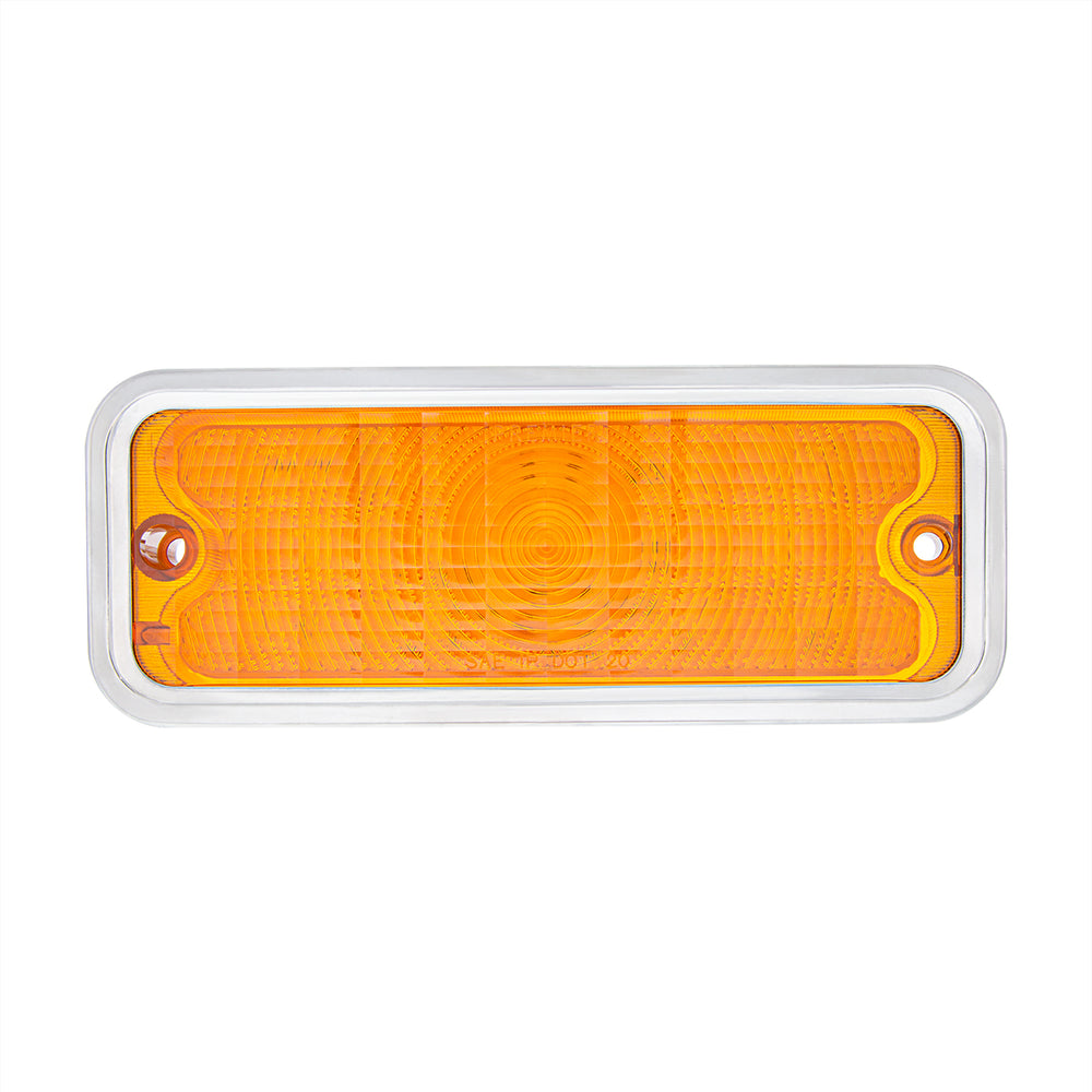 17 Amber LED Front Parking Light With SS Trim For 1973-80 Chevy & GMC Truck, L/H - Amber Lens - View 2