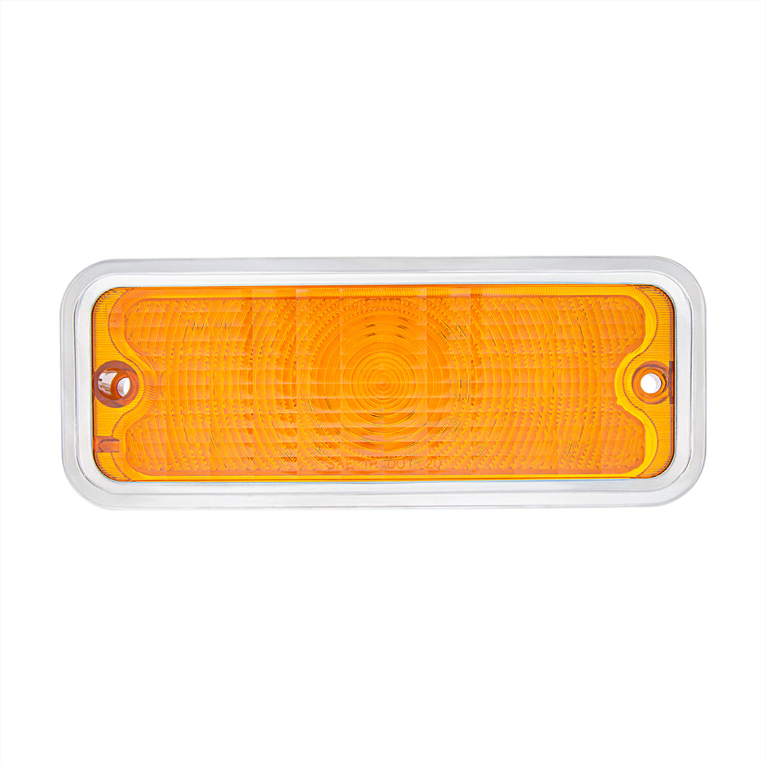 17 Amber LED Front Parking Light With SS Trim For 1973-80 Chevy &amp; GMC Truck, L/H - Amber Lens - View 2