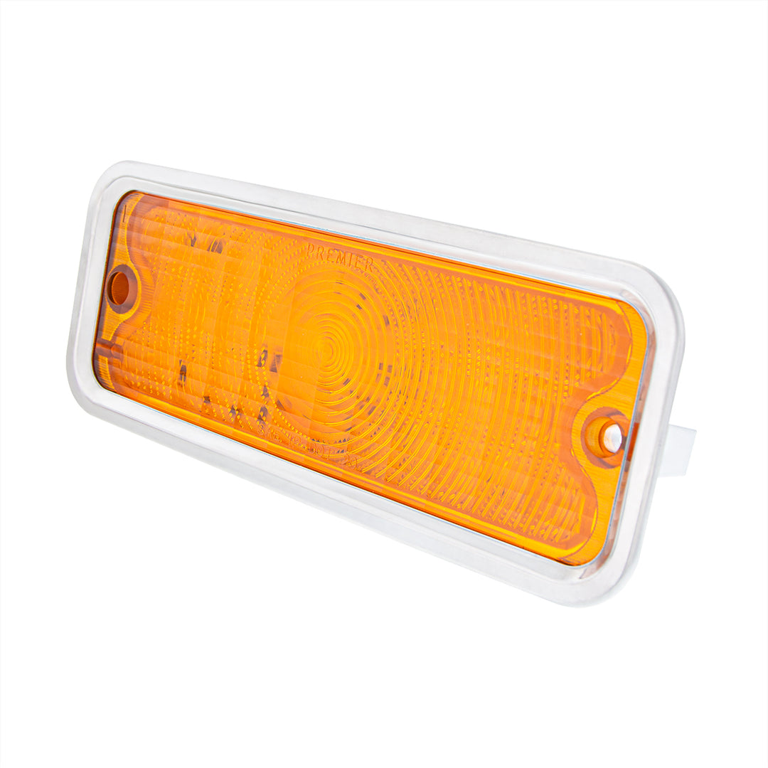 17 Amber LED Front Parking Light With SS Trim For 1973-80 Chevy &amp; GMC Truck, L/H - Amber Lens - View 3