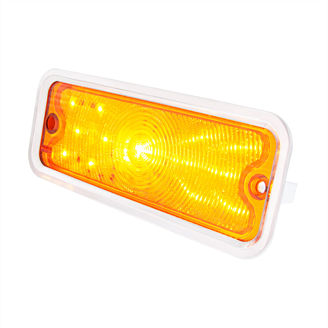 17 Amber LED Front Parking Light With SS Trim For 1973-80 Chevy &amp; GMC Truck, L/H - Amber Lens - View 4