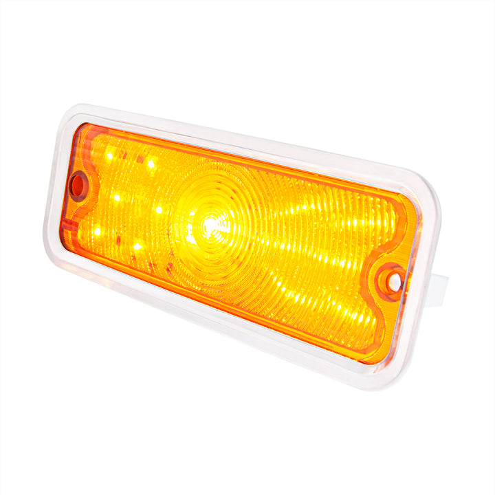17 Amber LED Front Parking Light With SS Trim For 1973-80 Chevy &amp; GMC Truck, L/H - Amber Lens - View 4