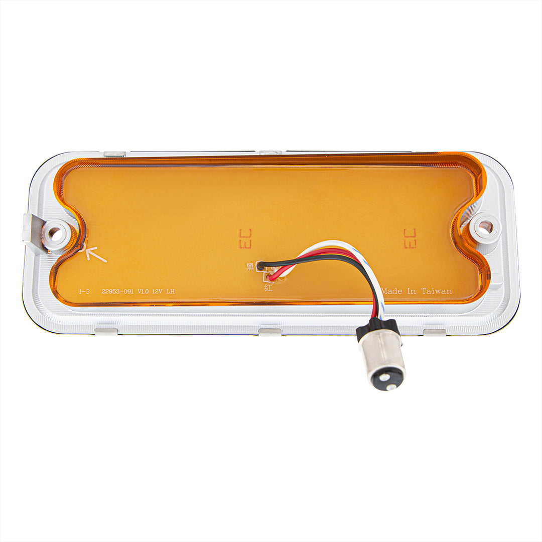 17 Amber LED Front Parking Light With SS Trim For 1973-80 Chevy &amp; GMC Truck, L/H - Amber Lens - View 5