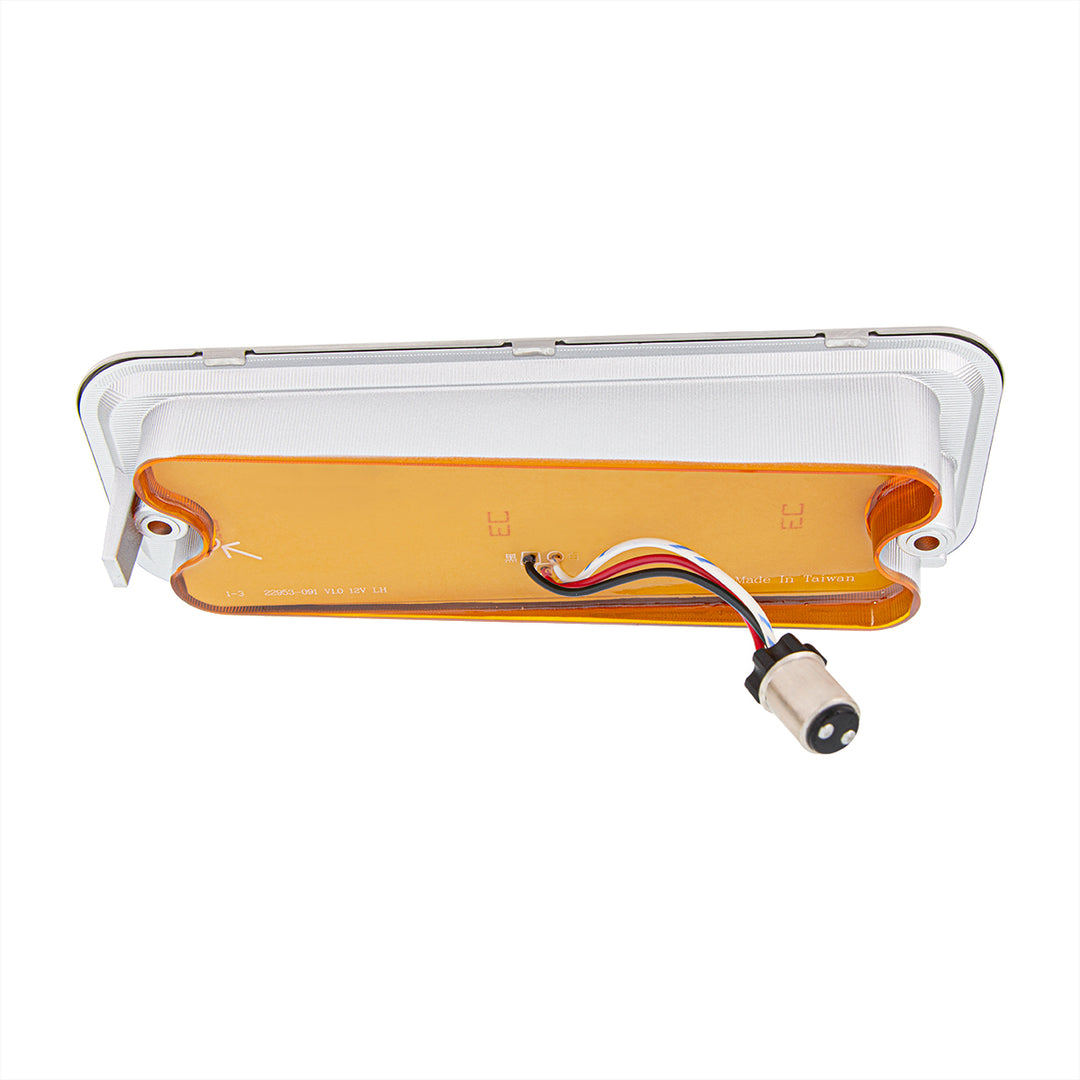 17 Amber LED Front Parking Light With SS Trim For 1973-80 Chevy &amp; GMC Truck, L/H - Amber Lens - View 6