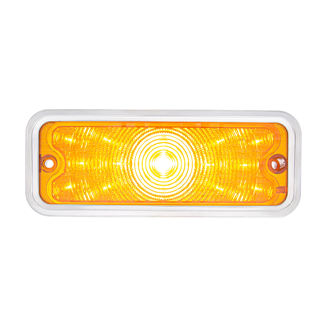 17 Amber LED Front Parking Light With SS Trim For 1973-80 Chevy &amp; GMC Truck, R/H - Amber Lens - View 1