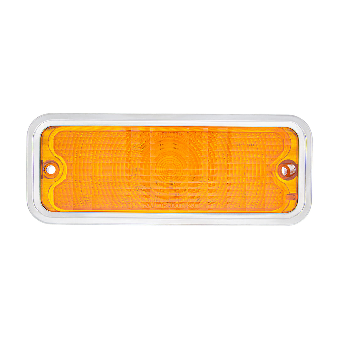 17 Amber LED Front Parking Light With SS Trim For 1973-80 Chevy &amp; GMC Truck, R/H - Amber Lens - View 2