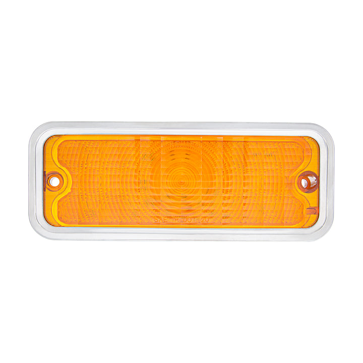 17 Amber LED Front Parking Light With SS Trim For 1973-80 Chevy &amp; GMC Truck, R/H - Amber Lens - View 2