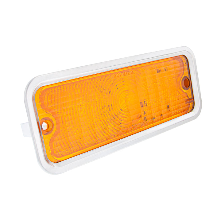17 Amber LED Front Parking Light With SS Trim For 1973-80 Chevy &amp; GMC Truck, R/H - Amber Lens - View 4