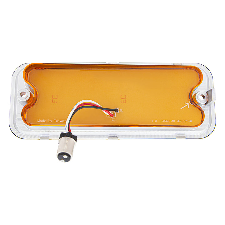 17 Amber LED Front Parking Light With SS Trim For 1973-80 Chevy &amp; GMC Truck, R/H - Amber Lens - View 5