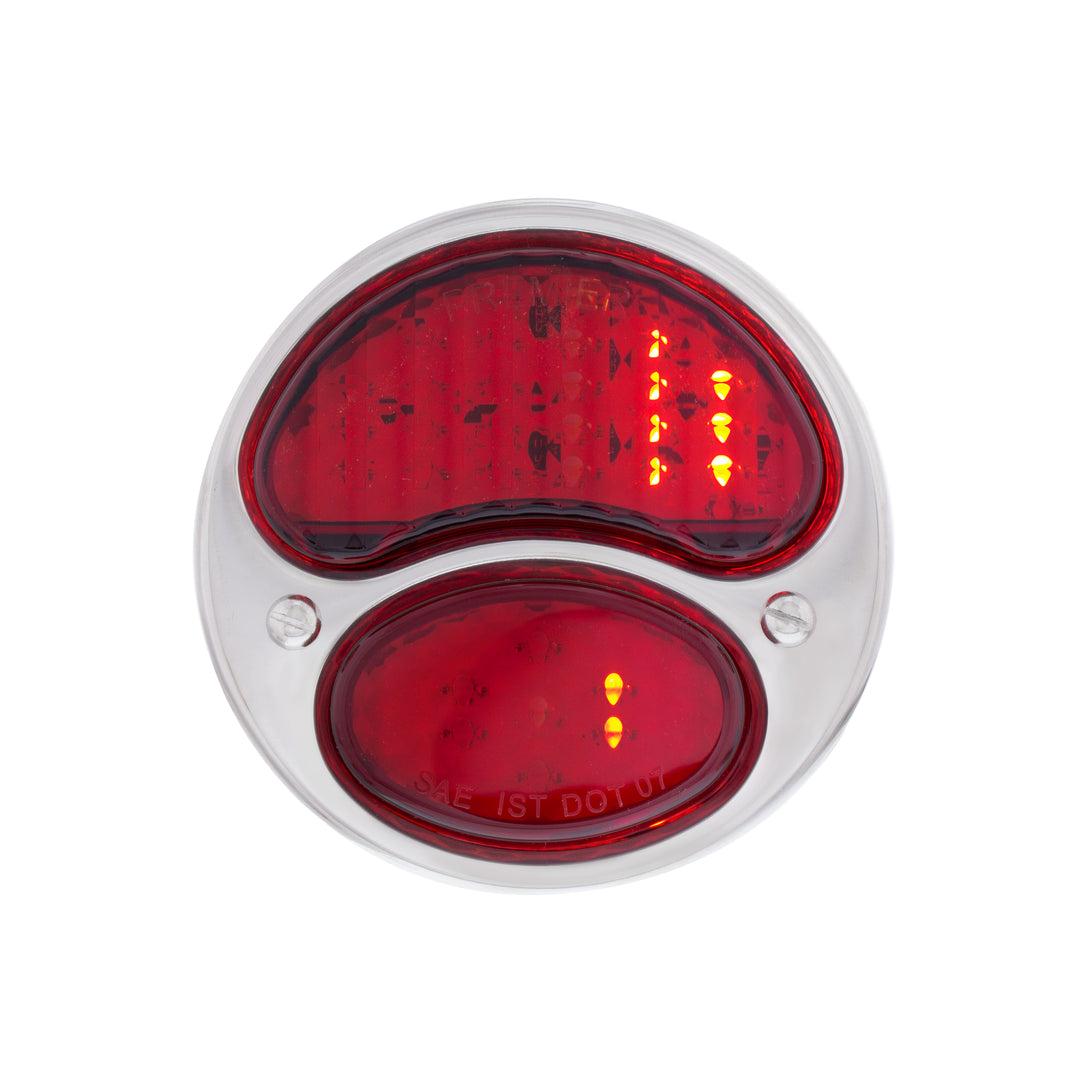 31 LED Sequential Tail Light Assembly With 4 LED LP Light, SS Housing, &amp; Rim For 1928-31 Ford Car - L/H - View 1