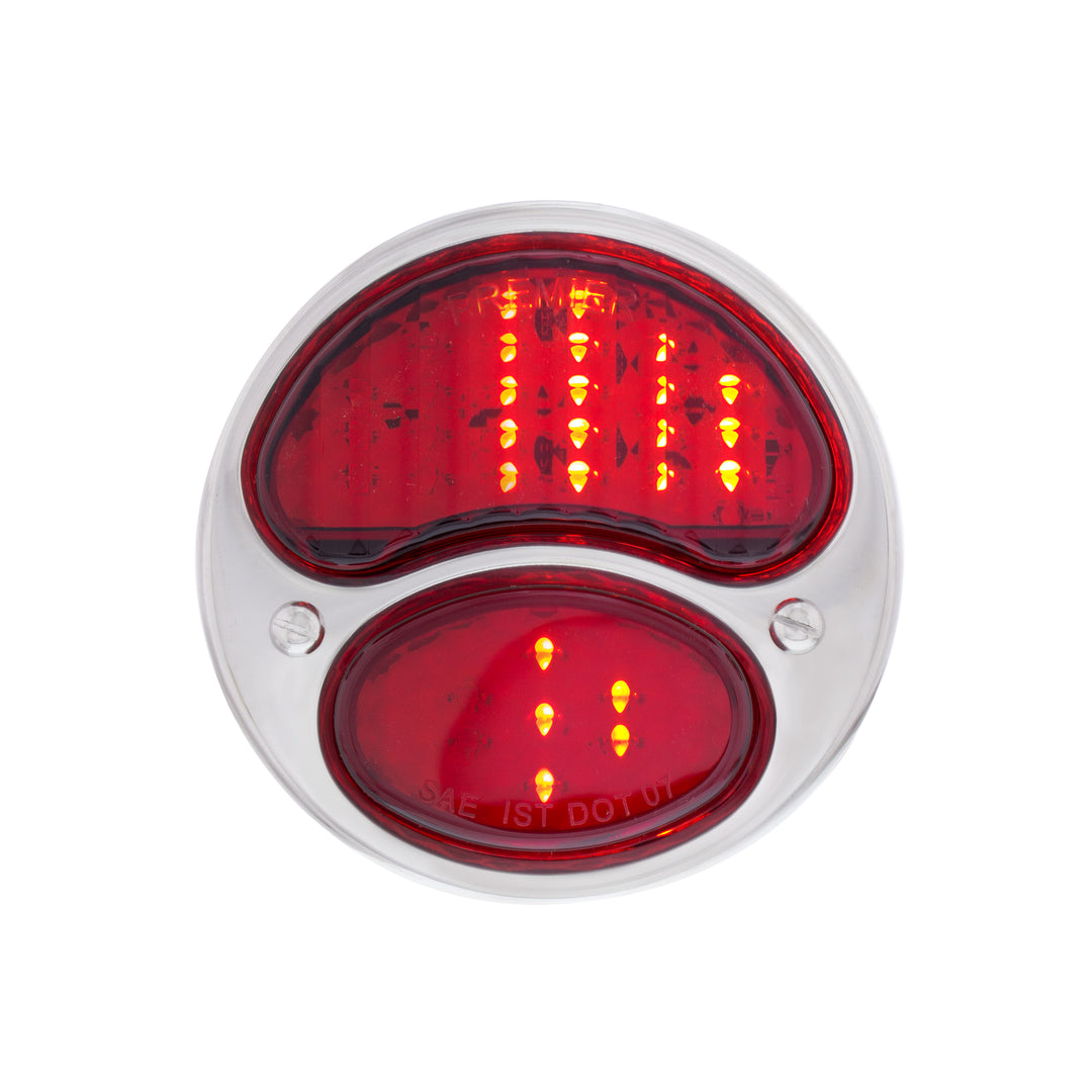 31 LED Sequential Tail Light Assembly With 4 LED LP Light, SS Housing, &amp; Rim For 1928-31 Ford Car - L/H - View 2