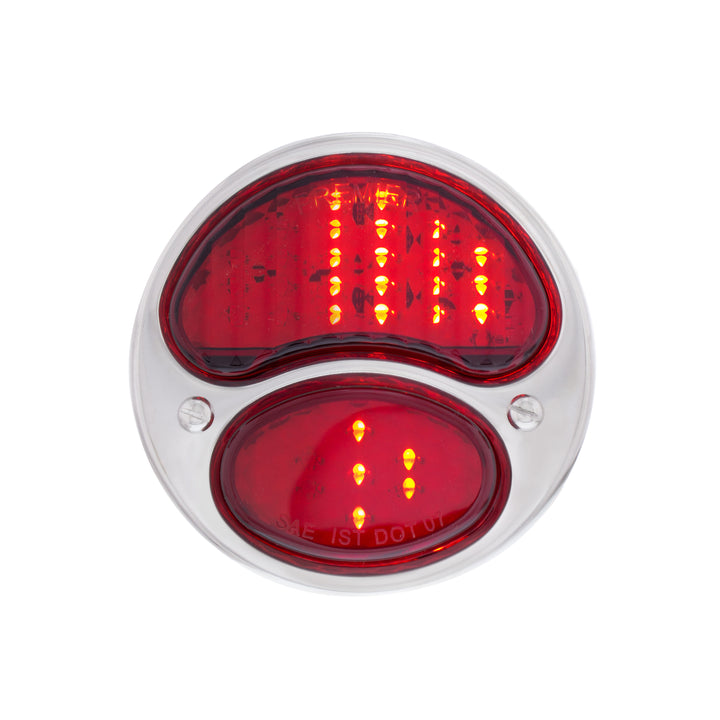 31 LED Sequential Tail Light Assembly With 4 LED LP Light, SS Housing, &amp; Rim For 1928-31 Ford Car - L/H - View 2
