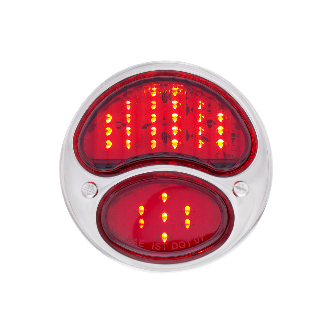 31 LED Sequential Tail Light Assembly With 4 LED LP Light, SS Housing, &amp; Rim For 1928-31 Ford Car - L/H - View 3