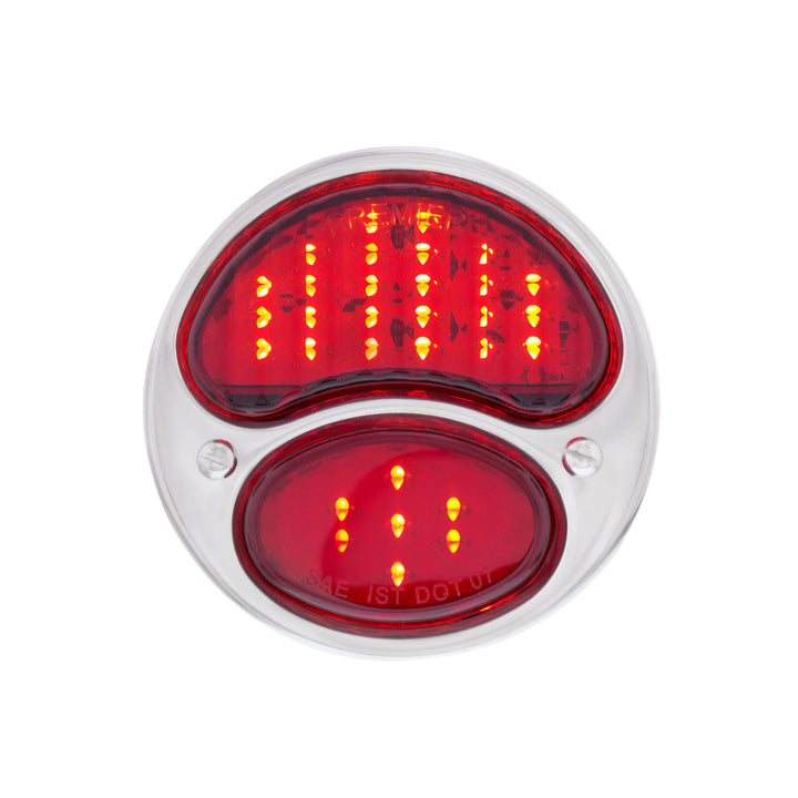31 LED Sequential Tail Light Assembly With 4 LED LP Light, SS Housing, &amp; Rim For 1928-31 Ford Car - L/H - View 3